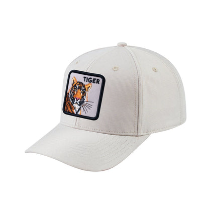 Tiger V2 6-Panel Baseball Cap with Beige front and Beige back