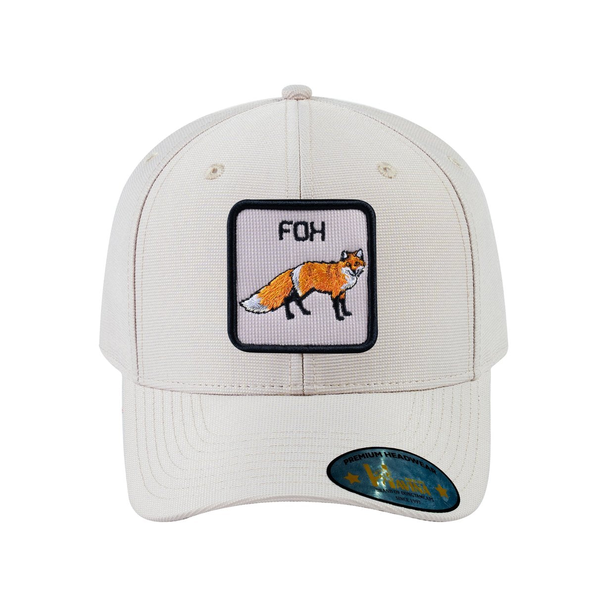 Fox V2 6-Panel Baseball Cap with Beige front and Beige back