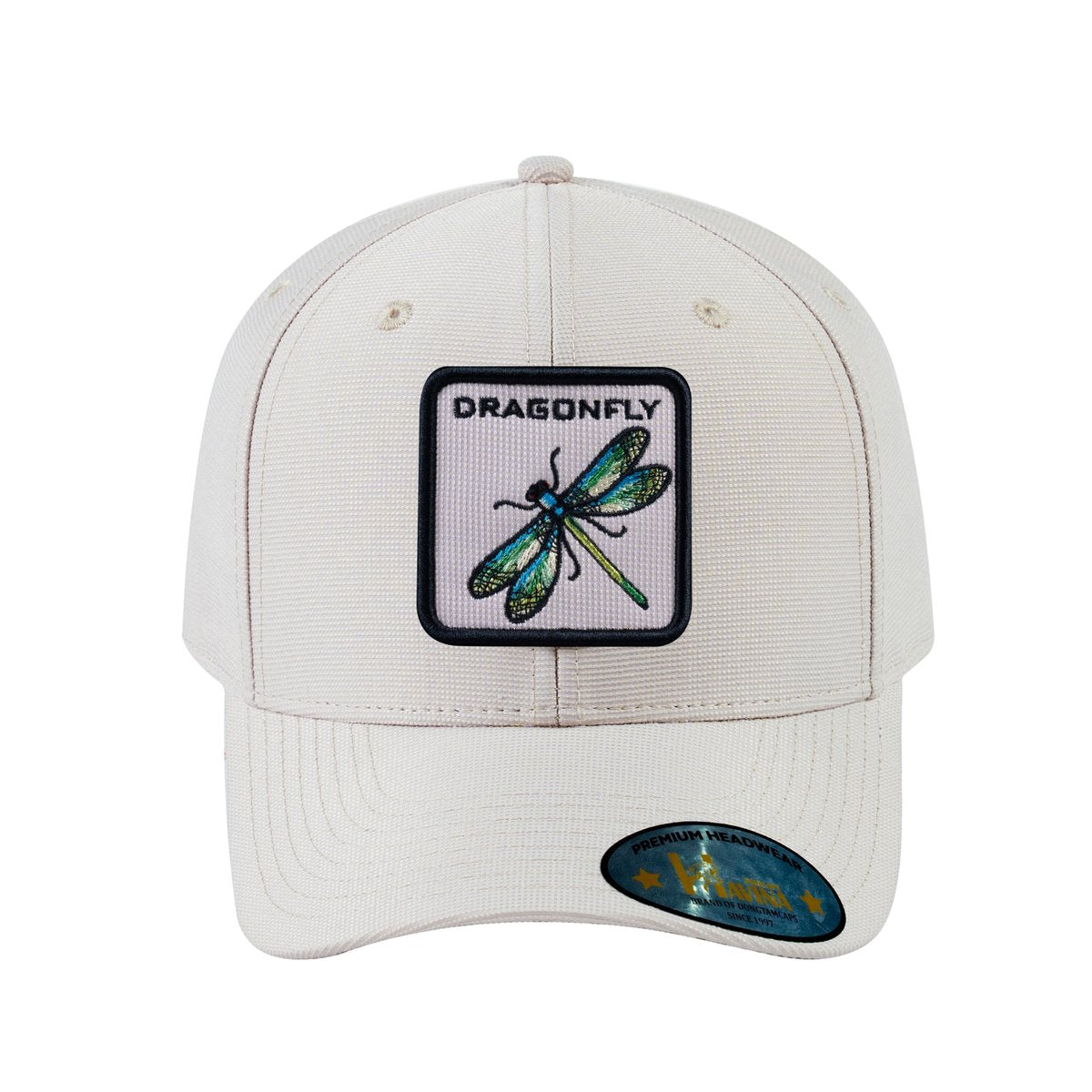 Dragonfly V2 6-Panel Baseball Cap with Beige front and Beige back
