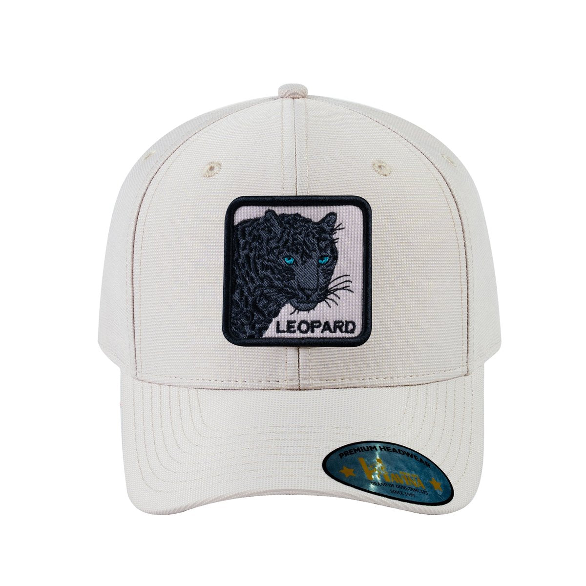Leopard V2 6-Panel Baseball Cap with Beige front and Beige back