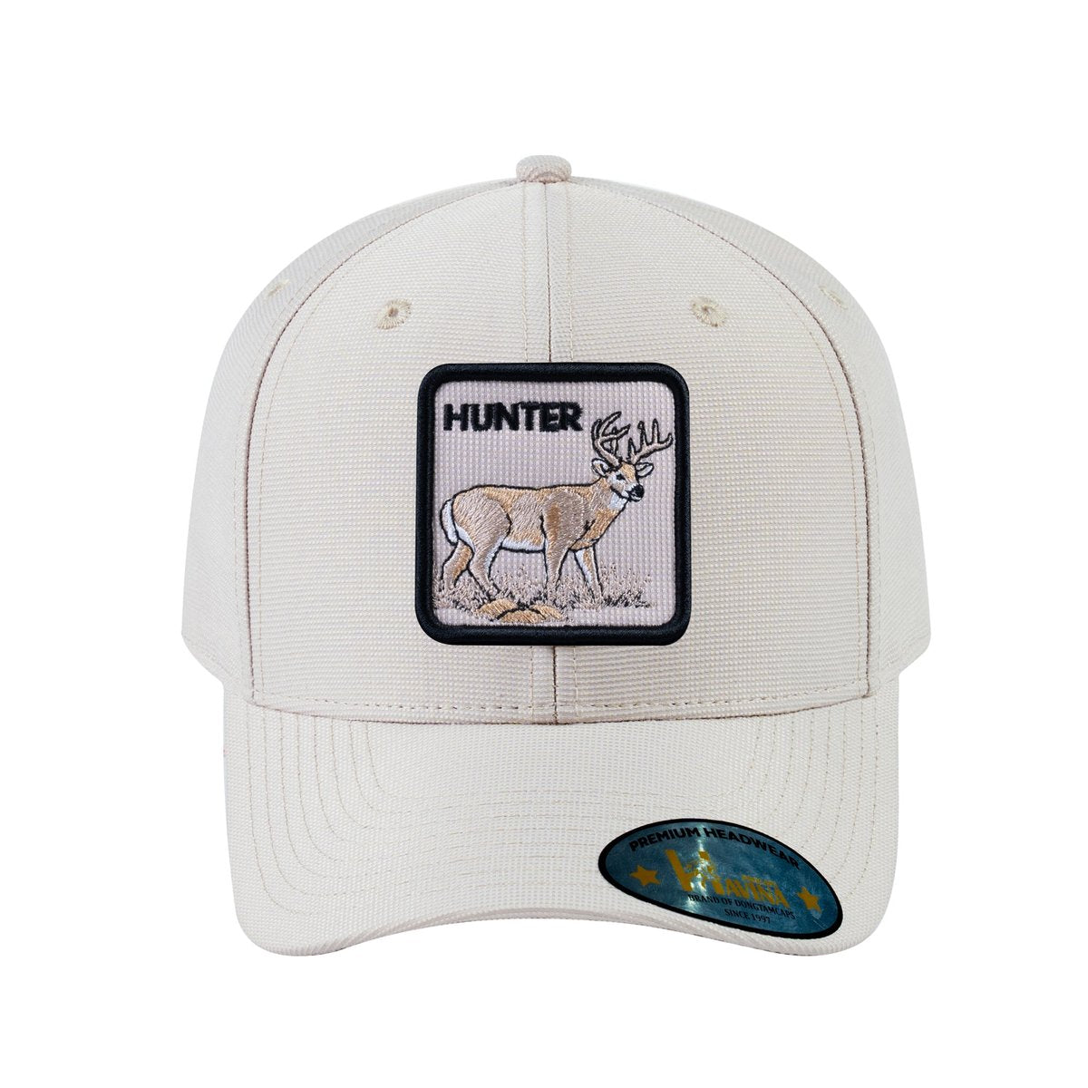 Hunter V2 6-Panel Baseball Cap with Beige front and Beige back