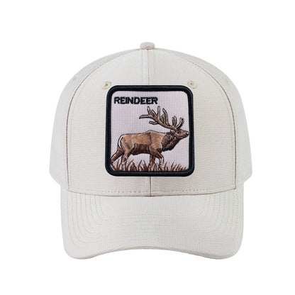 Reindeer V2 6-Panel Baseball Cap with Beige front and Beige back