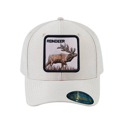 Reindeer V2 6-Panel Baseball Cap with Beige front and Beige back