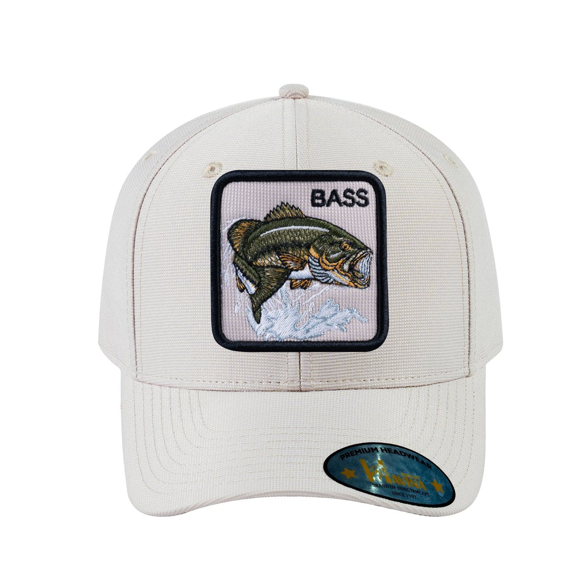 Bass V2 6-Panel Baseball Cap with Beige front and Beige back