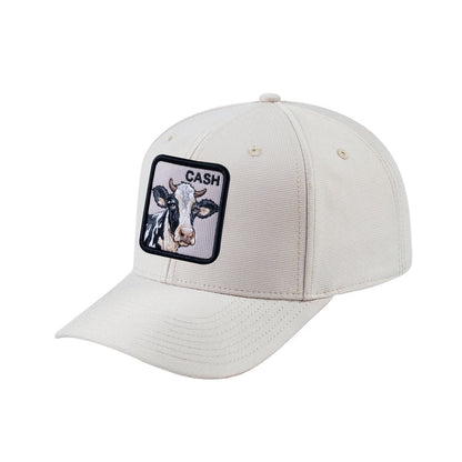 Cow V2 6-Panel Baseball Cap with Beige front and Beige back