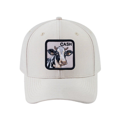 Cow V2 6-Panel Baseball Cap with Beige front and Beige back