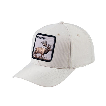 Reindeer V2 6-Panel Baseball Cap with Beige front and Beige back