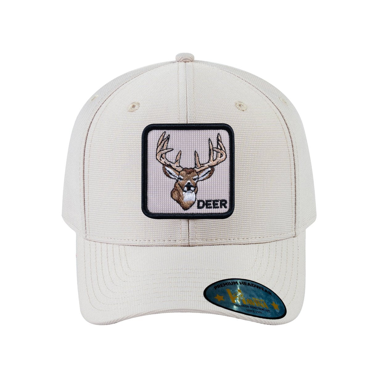 Deer V2 6-Panel Baseball Cap with Beige front and Beige back