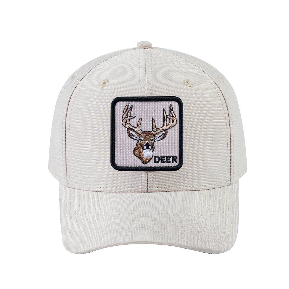 Deer V2 6-Panel Baseball Cap with Beige front and Beige back